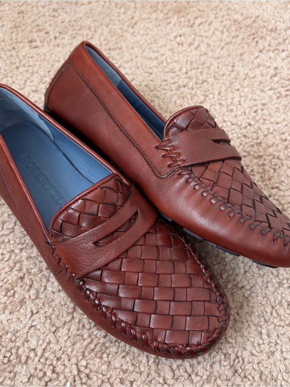 NWOT Robert Zur Petra Woven Leather Loafers - Picture 2 of 8
